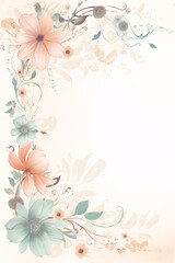 High-Resolution Full-Page 8x11 Inch Floral Design Letter Paper, generative AI