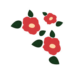 동백꽃 일러스트