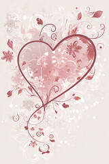 A High-Resolution Full-Page 8x11 Inch Heart Design Valentines Day Letter Paper Wedding Invitation, generative AI