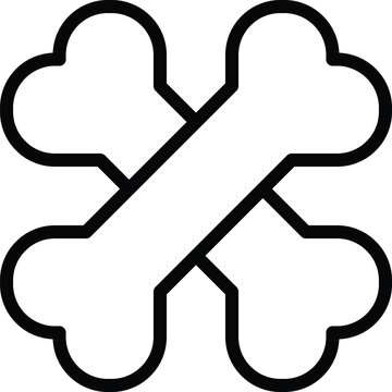 Crossed bones icon vector isolated on white background