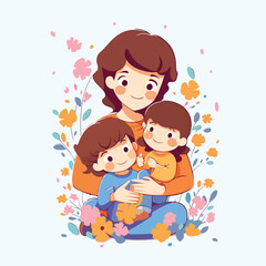 Obraz na płótnie Canvas mothers day concept illustration vector eps 10