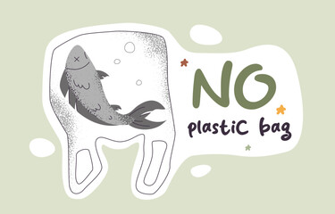 Fish In Plastic Bag Sticker Template