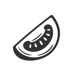 Vintage tomato isolated on white background. Silhouette black tomato. Vector illustration