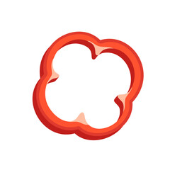 Sweet red bell pepper isolated on white background. Bell pepper in Cartoon style. Vector illustration