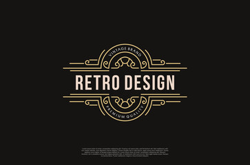 Old vinatage label ornament logo antique label decorations. Vector design element