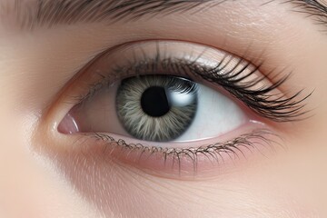 Perfect Eye. Close Up of a Beautiful Female Model's Eye with Flawless Makeup and Fashionable Look. Generative AI illustrations.