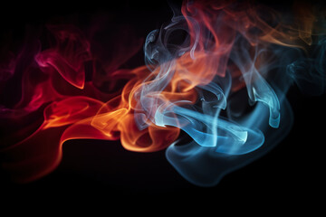 A close up of smoke on a black background. Generative AI.
