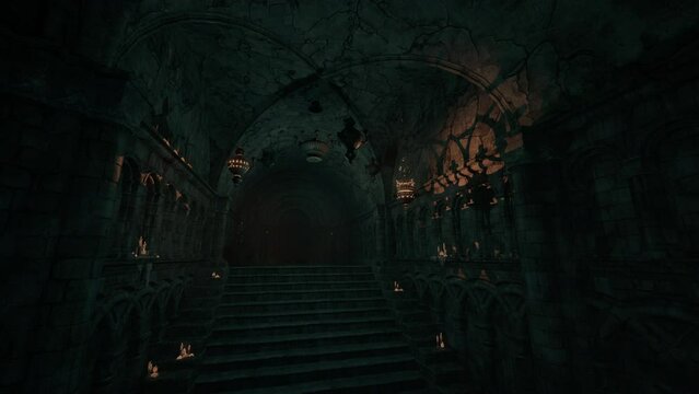 Interior of a gothic church with incredible views