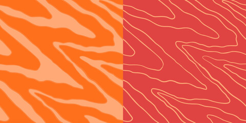 Salmon filet vector seamless pattern. Food abstract texture.