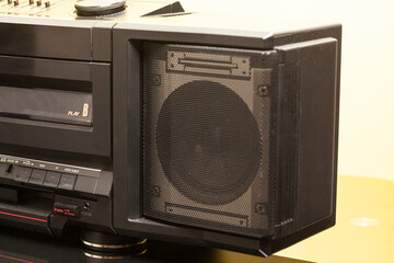 Retro ghetto radio boom box cassette recorder from 80s.