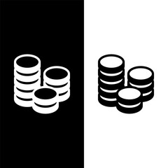 black and white money coin icon