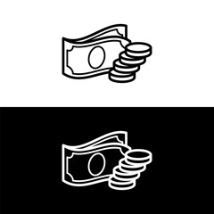 black and white money icon