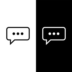 black and white speech bubble icon