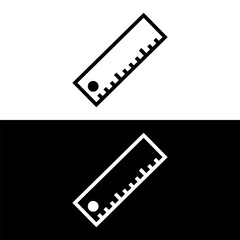 black and white ruler icon
