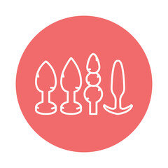 Anal plugs color line icon. Pictogram for web page