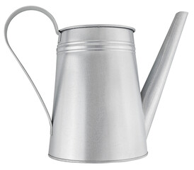 Gardening tool equipment. Metal vintage Watering Can, isolated on white background, spring time concept for home garden or vegetable garden and plants care