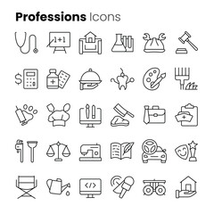 Professions vector icon set