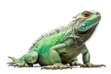 Obraz premium green iguana isolated created with Generative AI technology
