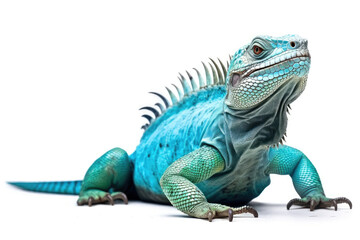 blue iguana isolated created with Generative AI technology - obrazy, fototapety, plakaty
