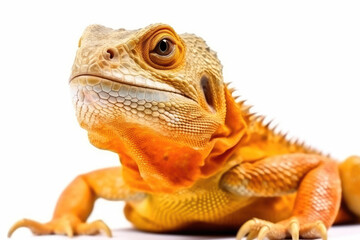 orange iguana isolated on with created with Generative AI technology