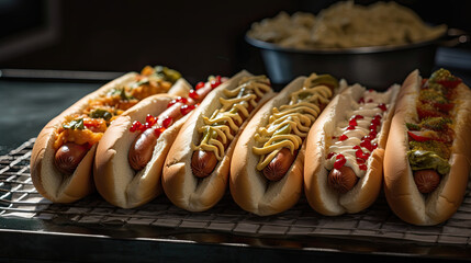 Hot dogs created with Generative AI technology