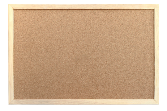 Cork board on transparent background