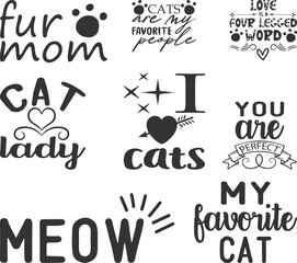 Cute Cat Lover Quotes SVG Bundle 