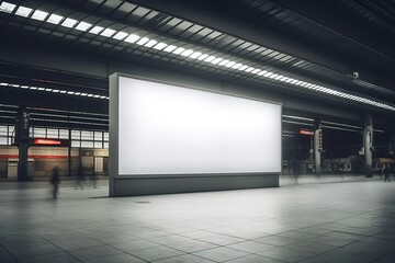 Blank digital signage screen in a public place, ideal for customization, generative ai