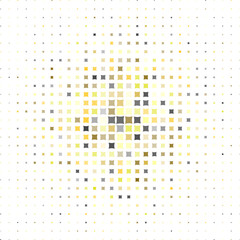 Abstract colorful background textured with golden multi color square golden halftone pattern. Shape square halftone pattern. Delicate graphic element for design prints. 