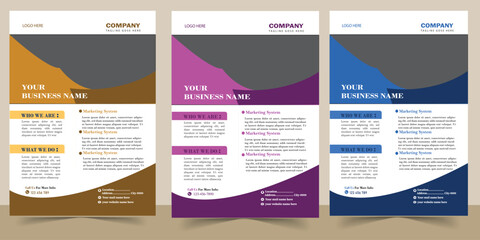 business flyer design template with printed
