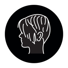 Woman short hair color line icon. Beauty industry. Hairdresser service.