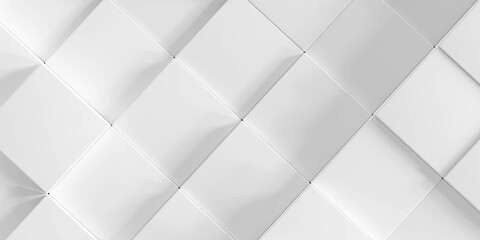 white wall with a geometric pattern of squares 3d render illustration