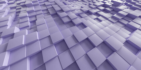 artistic purple abstract background made of squares and rectangles 3d render illustration