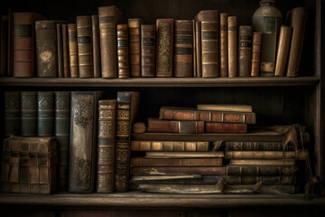 old books in library