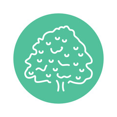 Chestnut tree color line icon. Pictogram for web page