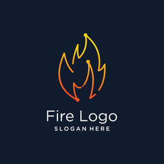 Fire tech logo design idea with modern creative idea