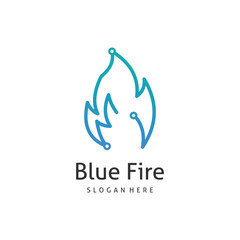 Fire tech logo design idea with modern creative idea