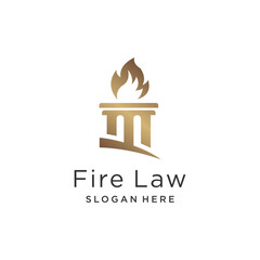 Fire law logo design idea with modern creative idea