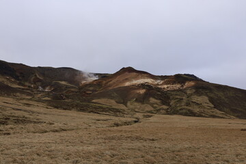 View on the Seltún Geothermal Area in the south of Iceland