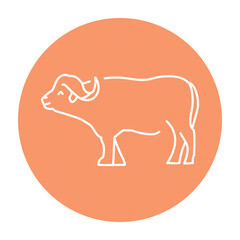 Buffalo color line illustration