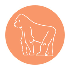 Gorilla color line illustration