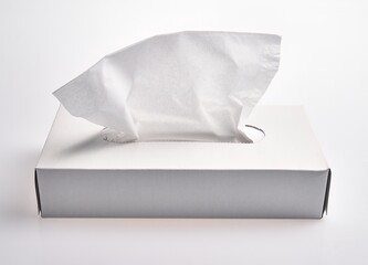  One box of napkin over isolated white background