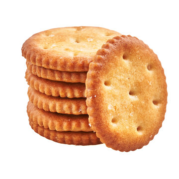  Delicious group of salty biscuits over isolated white background