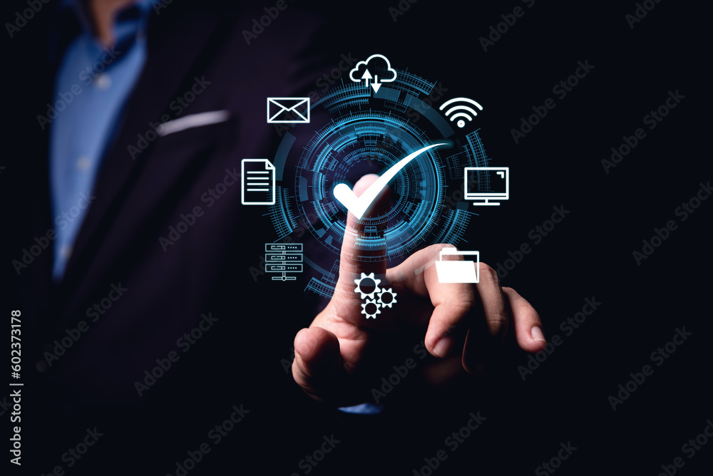 Poster Digital transformation change management, internet of things (IoT), new technology bigdata and business process strategy, automate operation, customer service management, cloud computing