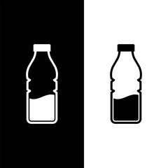 black and white water bottle icon