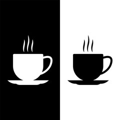black and white coffee icon