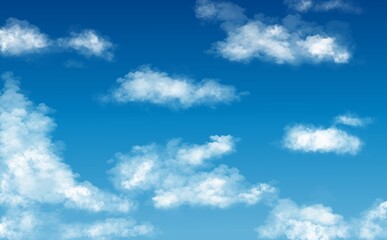 Naklejka na ściany i meble Blue summer sky and clouds