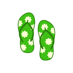 Summer Flower Tropical Flip Flop Vector Illustration