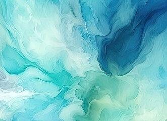 Fototapeta na wymiar Abstract watercolor background. Blue, turquoise and white colors.