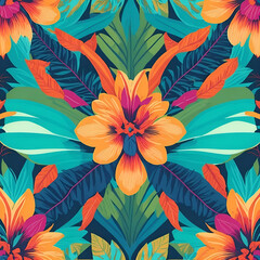 Floral Background. Exotic Plants. Generative AI
